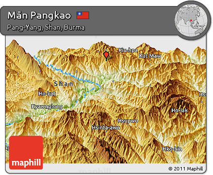 Physical Panoramic Map of Mān Pangkao