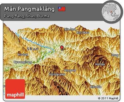 Physical Panoramic Map of Mān Pangmaklāng