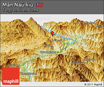 Physical Panoramic Map of Mān Naü-kiu