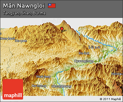 Physical Panoramic Map of Mān Nawngloi