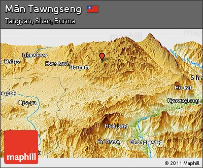 Physical Panoramic Map of Mān Tawngseng
