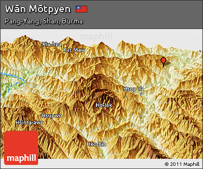Physical Panoramic Map of Wān Mōtpyen