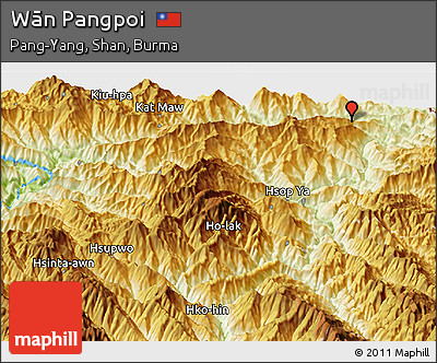 Physical Panoramic Map of Wān Pangpoi