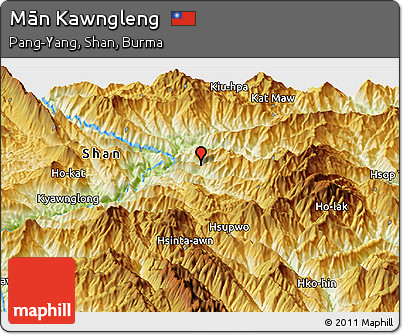 Physical Panoramic Map of Mān Kawngleng
