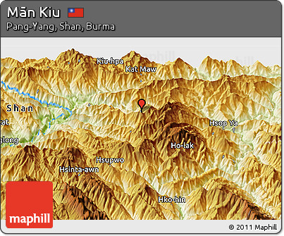 Physical Panoramic Map of Mān Kiu