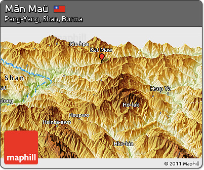 Physical Panoramic Map of Mān Maü