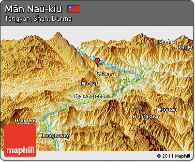 Physical Panoramic Map of Mān Naü-kiu