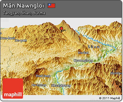 Physical Panoramic Map of Mān Nawngloi