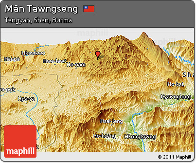 Physical Panoramic Map of Mān Tawngseng