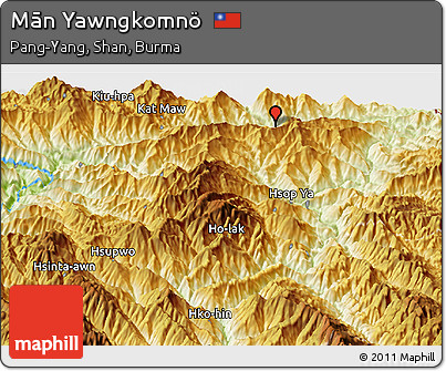 Physical Panoramic Map of Mān Yawngkomnö