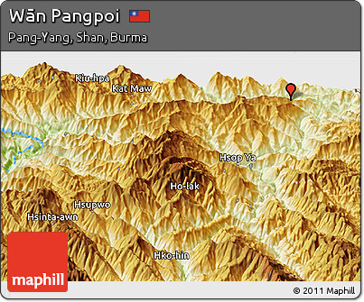 Physical Panoramic Map of Wān Pangpoi