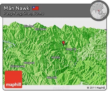 Political Panoramic Map of Mān Nawk