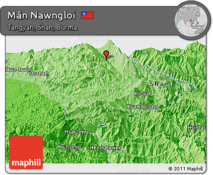 Political Panoramic Map of Mān Nawngloi