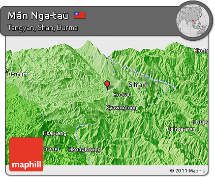 Political Panoramic Map of Mān Nga-taü