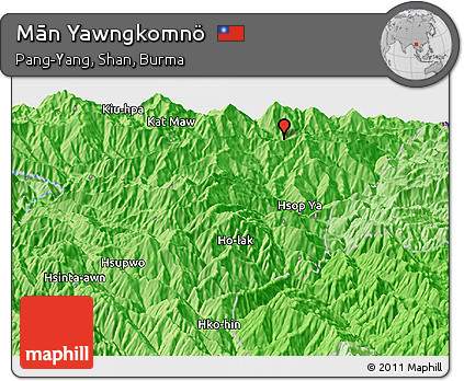 Political Panoramic Map of Mān Yawngkomnö