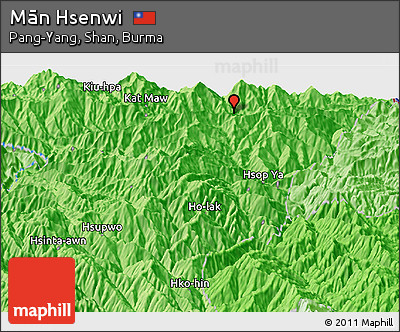Political Panoramic Map of Mān Hsenwi