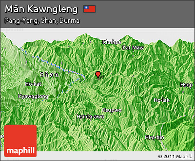 Political Panoramic Map of Mān Kawngleng