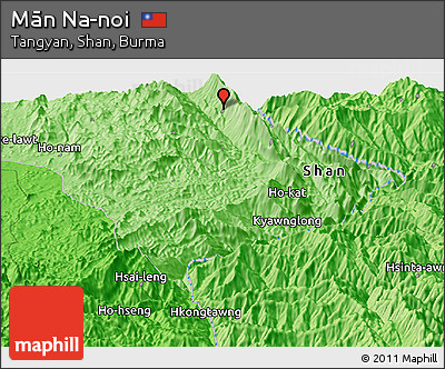 Political Panoramic Map of Mān Na-noi