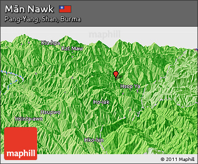 Political Panoramic Map of Mān Nawk
