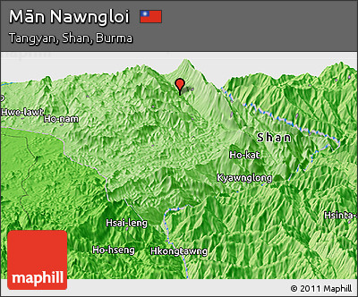 Political Panoramic Map of Mān Nawngloi