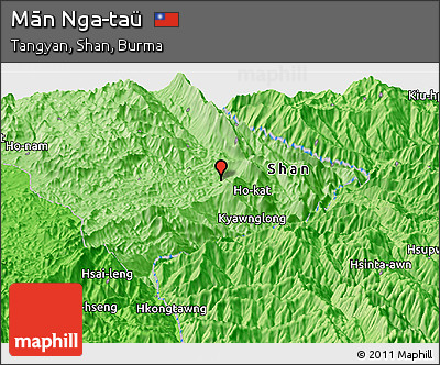 Political Panoramic Map of Mān Nga-taü