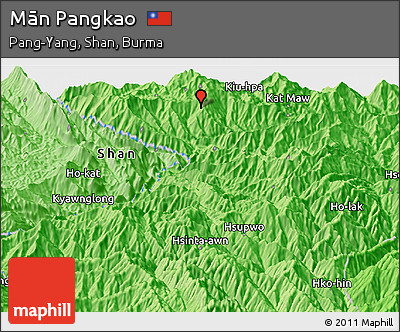 Political Panoramic Map of Mān Pangkao