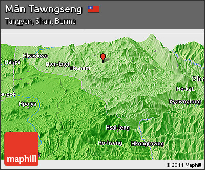 Political Panoramic Map of Mān Tawngseng
