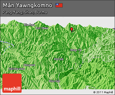 Political Panoramic Map of Mān Yawngkomnö