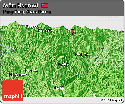 Political Panoramic Map of Mān Hsenwi
