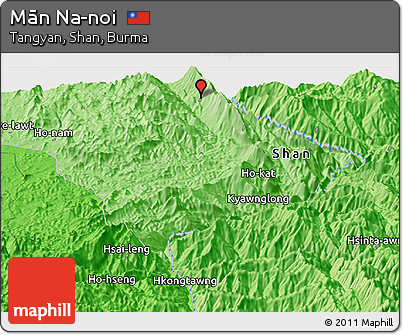 Political Panoramic Map of Mān Na-noi