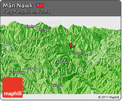 Political Panoramic Map of Mān Nawk