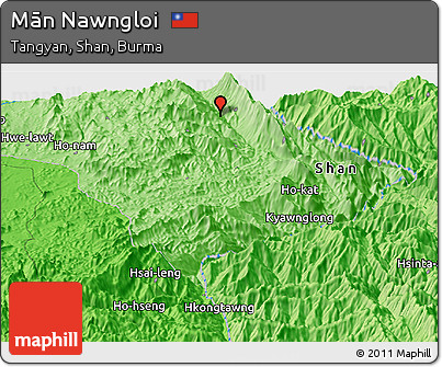 Political Panoramic Map of Mān Nawngloi