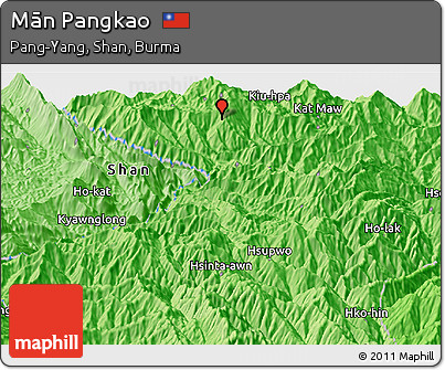 Political Panoramic Map of Mān Pangkao