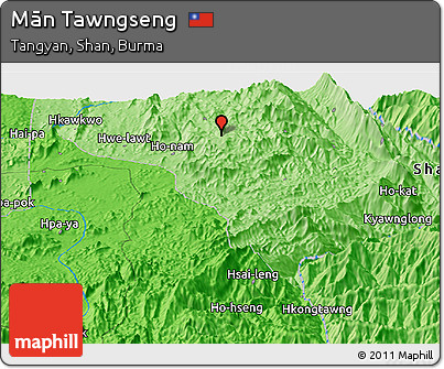 Political Panoramic Map of Mān Tawngseng