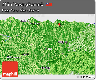 Political Panoramic Map of Mān Yawngkomnö