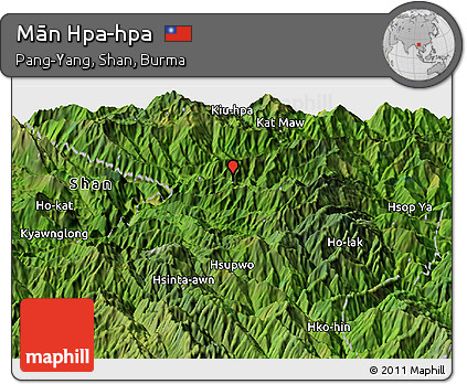 Satellite Panoramic Map of Mān Hpa-hpa