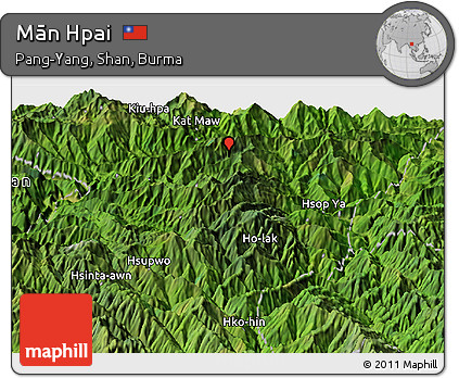 Satellite Panoramic Map of Mān Hpai