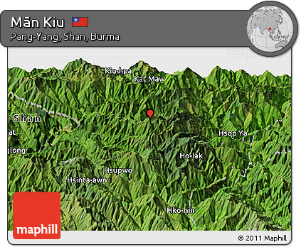 Satellite Panoramic Map of Mān Kiu