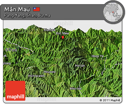 Satellite Panoramic Map of Mān Maü