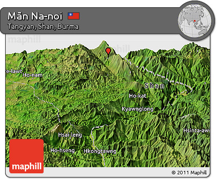 Satellite Panoramic Map of Mān Na-noi