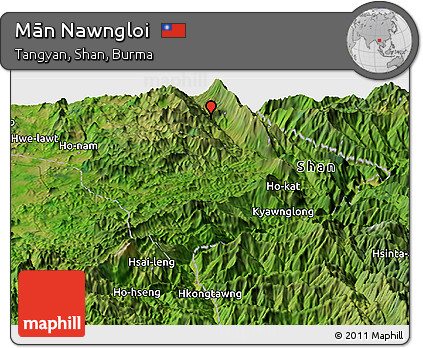 Satellite Panoramic Map of Mān Nawngloi