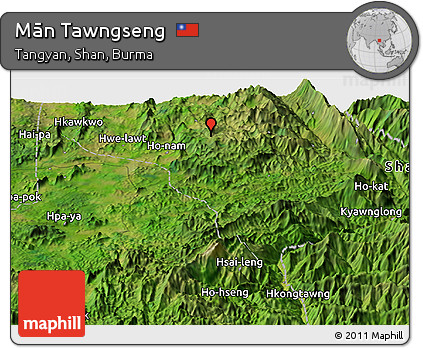 Satellite Panoramic Map of Mān Tawngseng