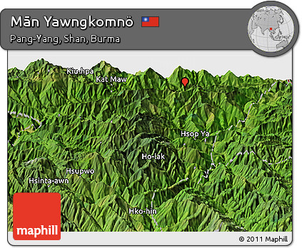 Satellite Panoramic Map of Mān Yawngkomnö