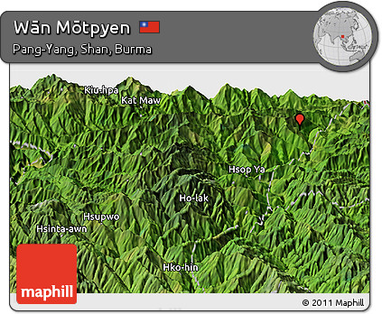 Satellite Panoramic Map of Wān Mōtpyen