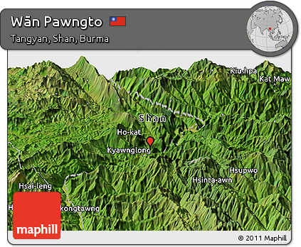 Satellite Panoramic Map of Wān Pawngto