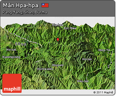 Satellite Panoramic Map of Mān Hpa-hpa