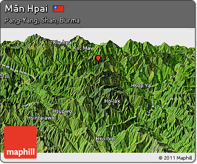Satellite Panoramic Map of Mān Hpai