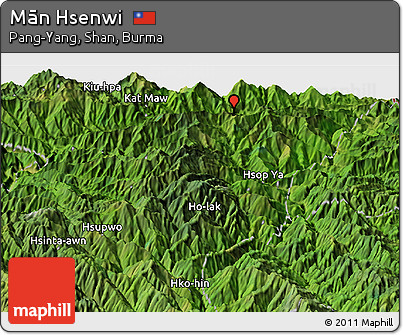 Satellite Panoramic Map of Mān Hsenwi