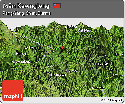 Satellite Panoramic Map of Mān Kawngleng