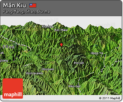 Satellite Panoramic Map of Mān Kiu
